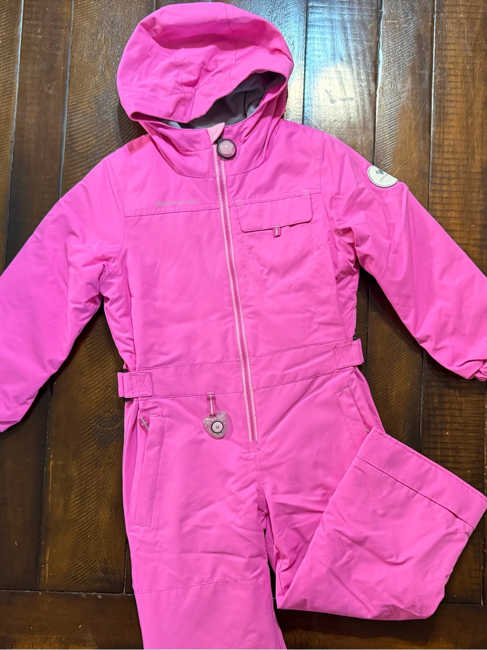 Obermeyer Quinn Girls’ Pink One-Piece Ski Snowsuit – Size 6